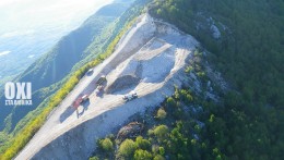 Εκσκαφή βάσης ανεμογεννήτριας. Όρος Κασιδιάρης Πωγωνίου, 2018.